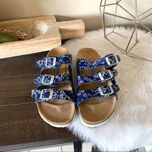 Richter 3 Strap Sandals Blue With Stars.